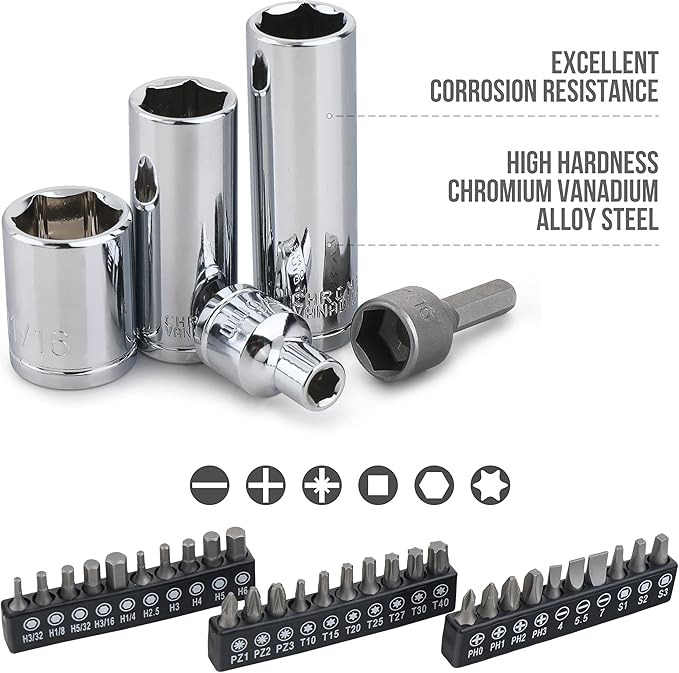 TorqueMaster™ 123-Piece Mechanics Tool